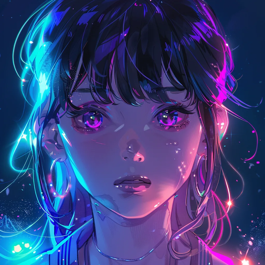 glowing anime pfp 