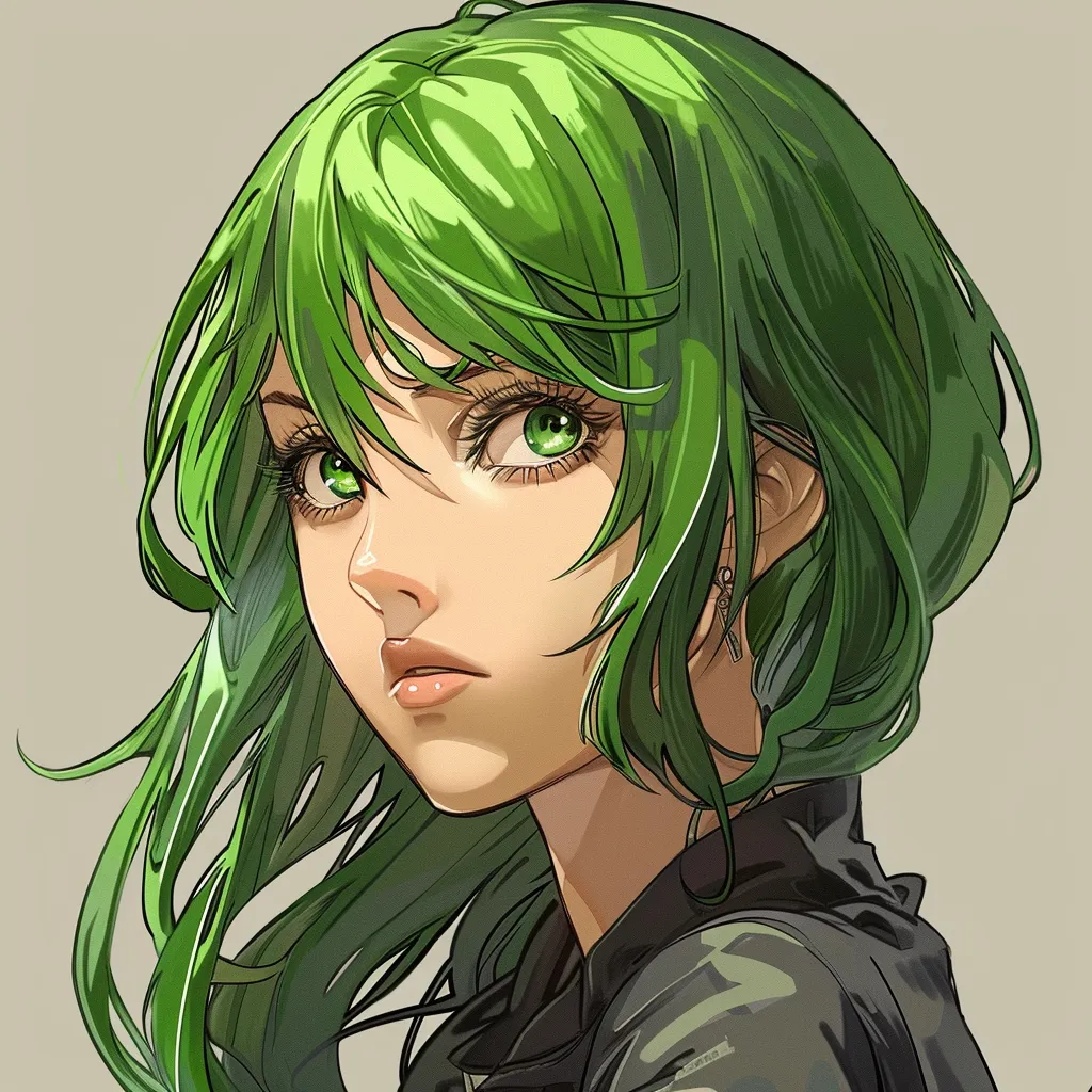 green hair anime pfp