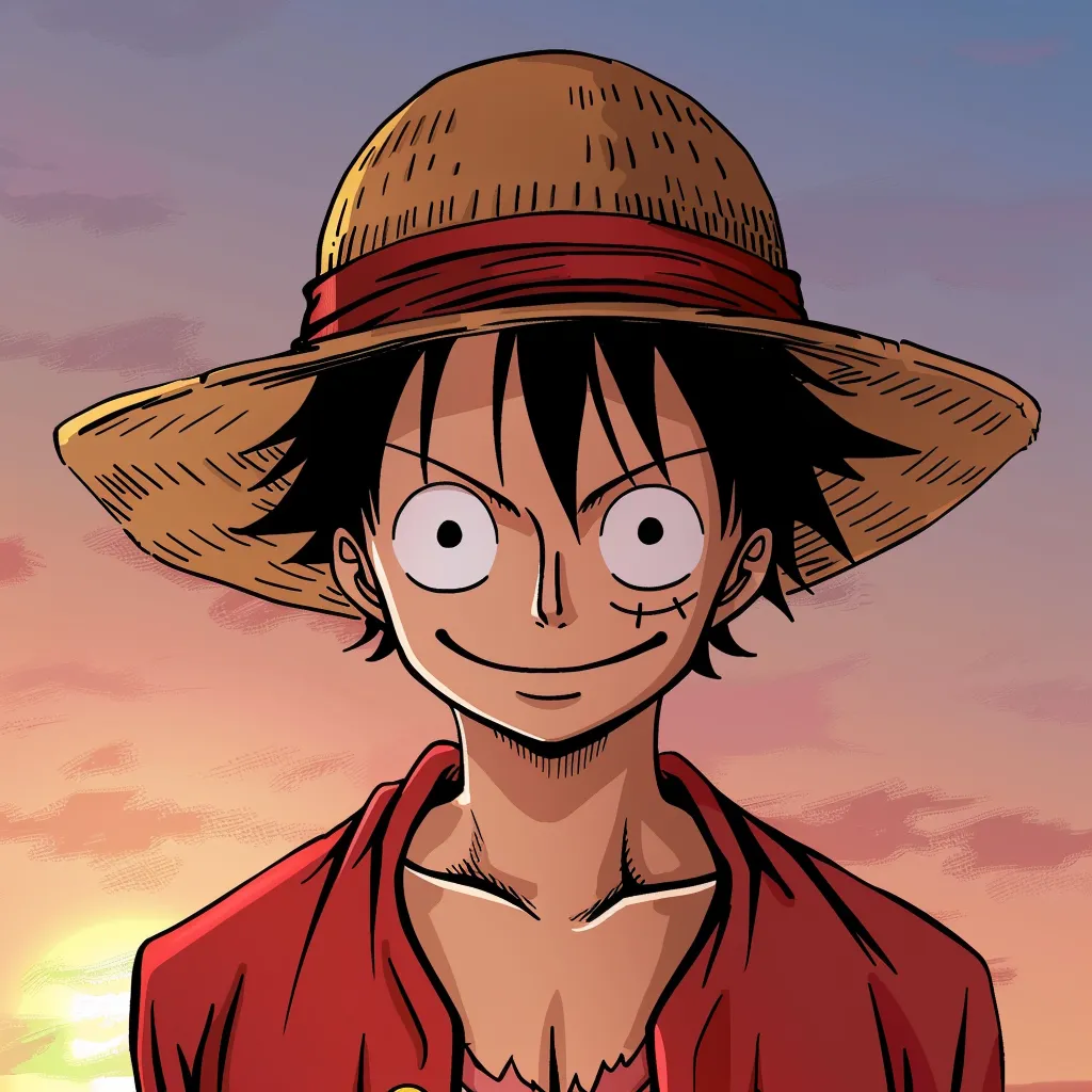 luffy manga pfp colored