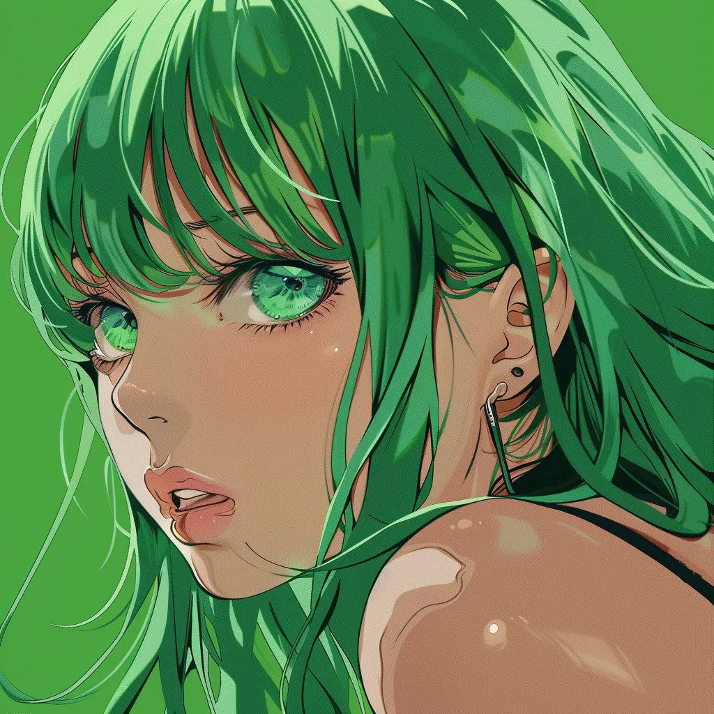 green anime pfp