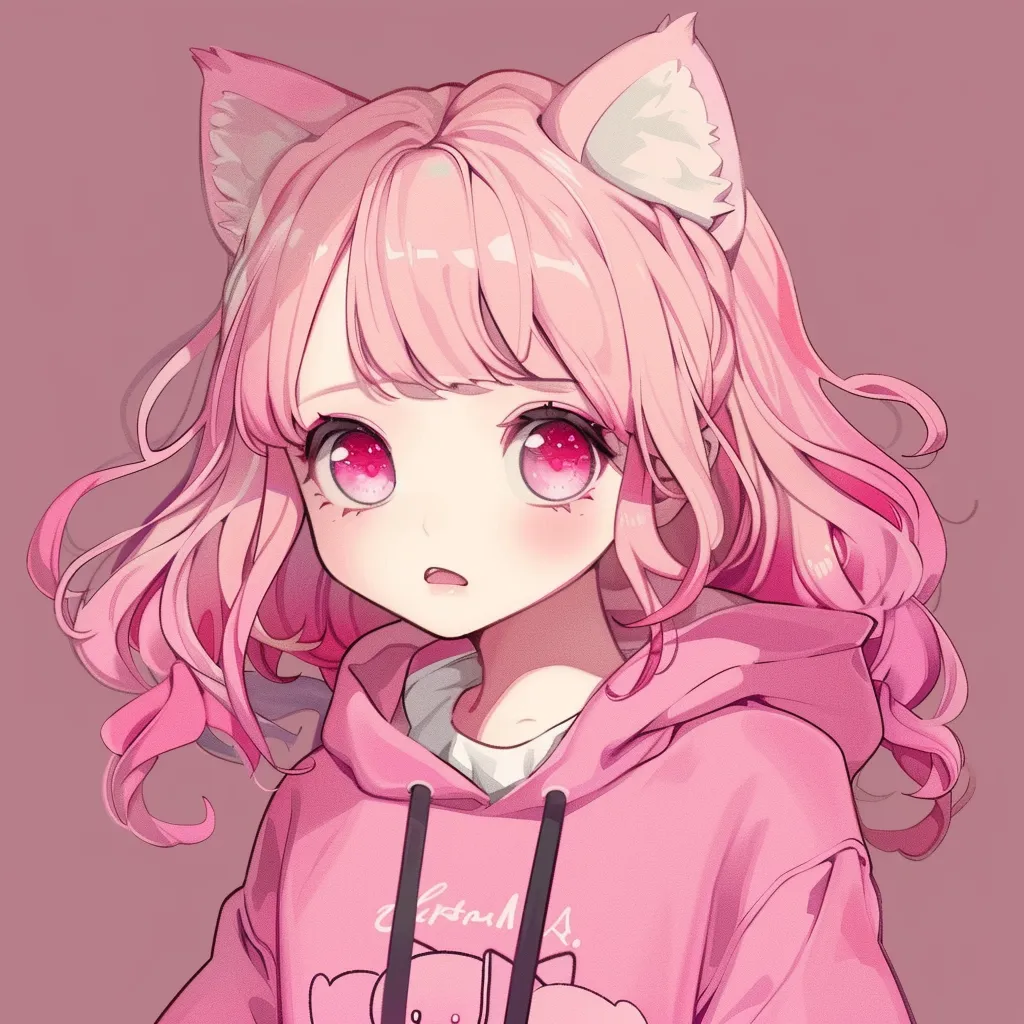 hello kitty anime pfp kawaii, hoodie, uwu, cutecore, pink