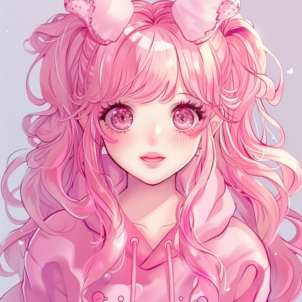 kawaii pink anime pfp