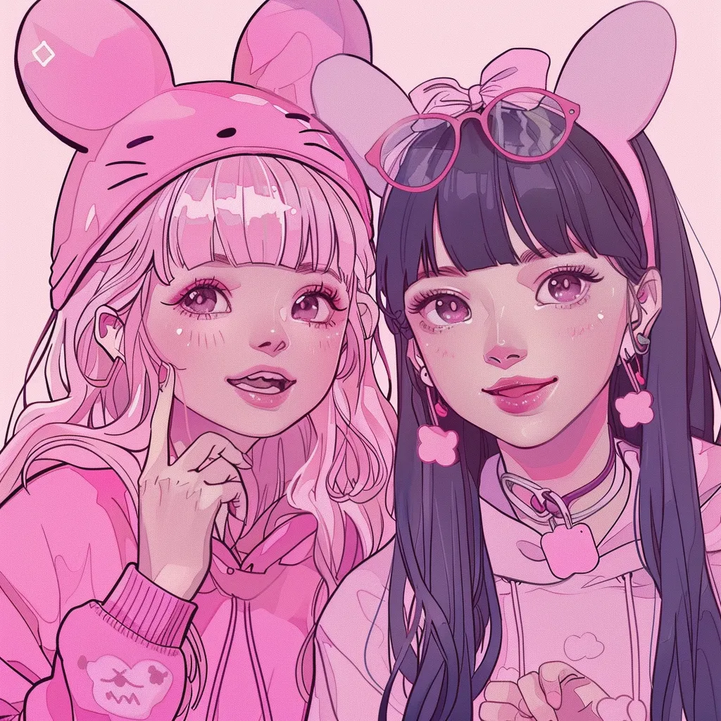 cute matching pfp for best friend hello kitty