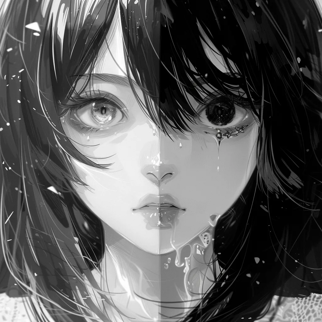black and white anime pfp matching