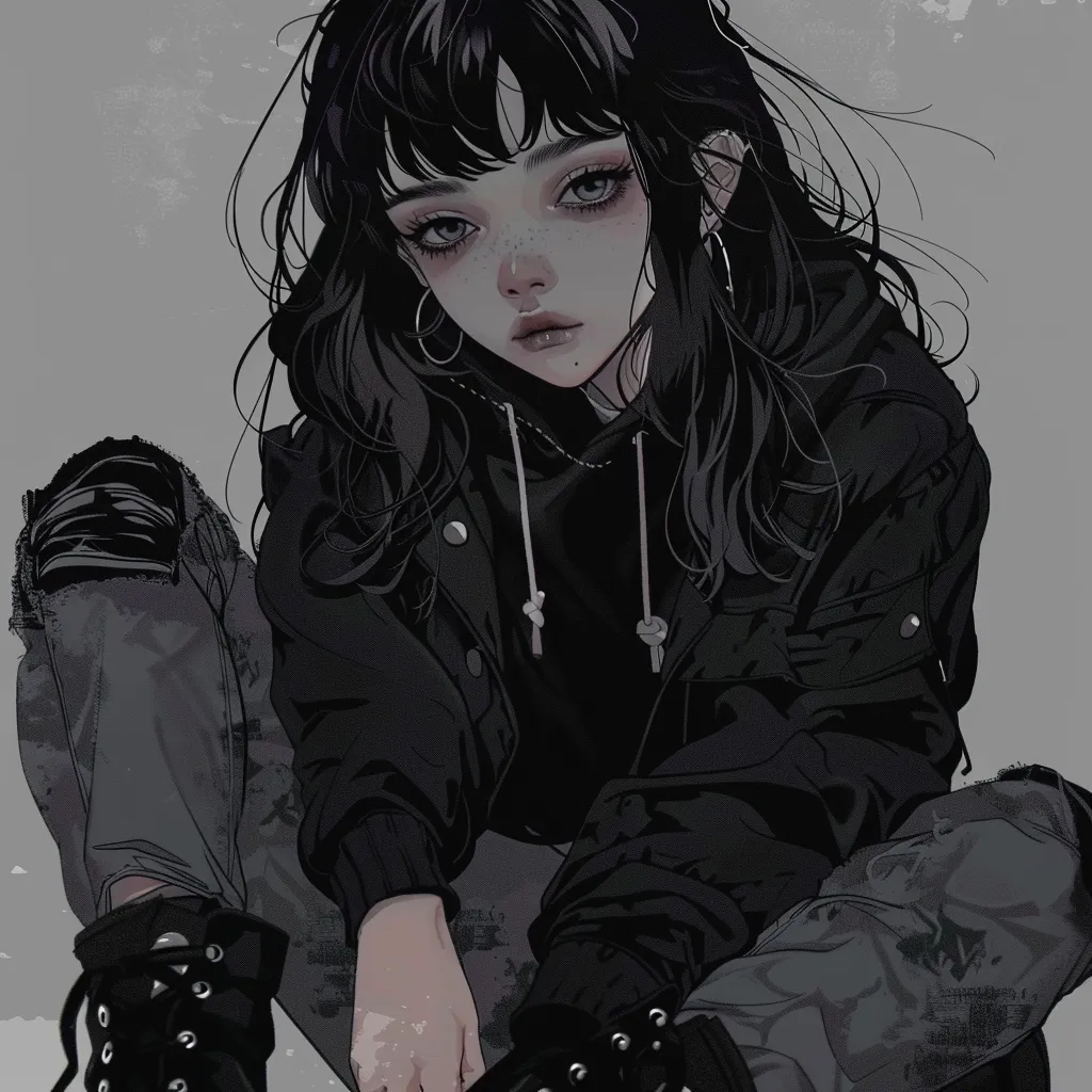 grunge hot anime girl pfp aesthetic