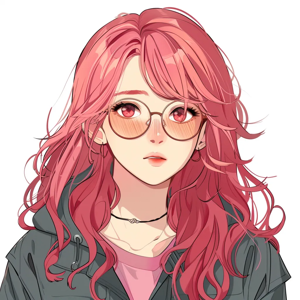transparent anime pfp glasses, yoimiya, sunglasses, girl, pink
