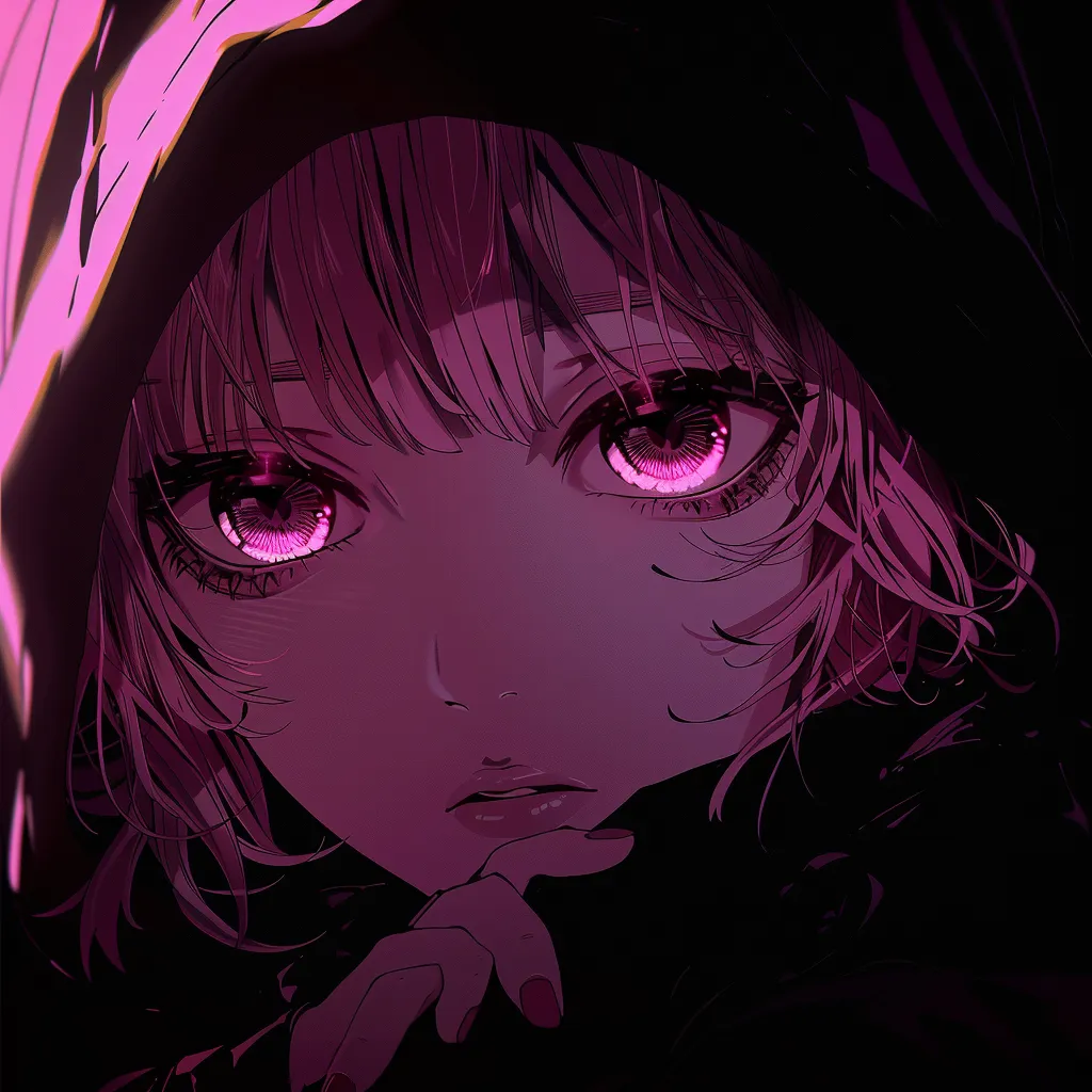 dark pink anime pfp