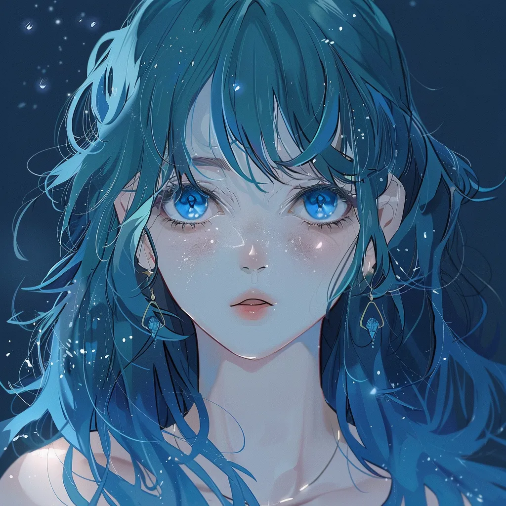 w anime pfp ocean, blue, tear, hatsune, miku