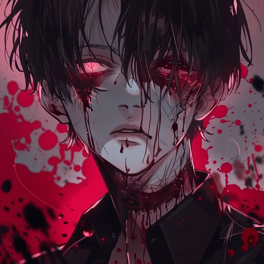 bloody anime pfp boy