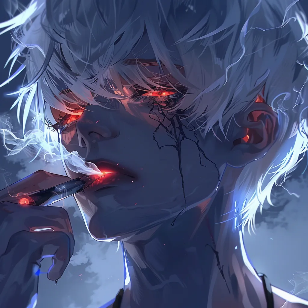 smoking anime pfp killua, todoroki, berserk, tear, joker