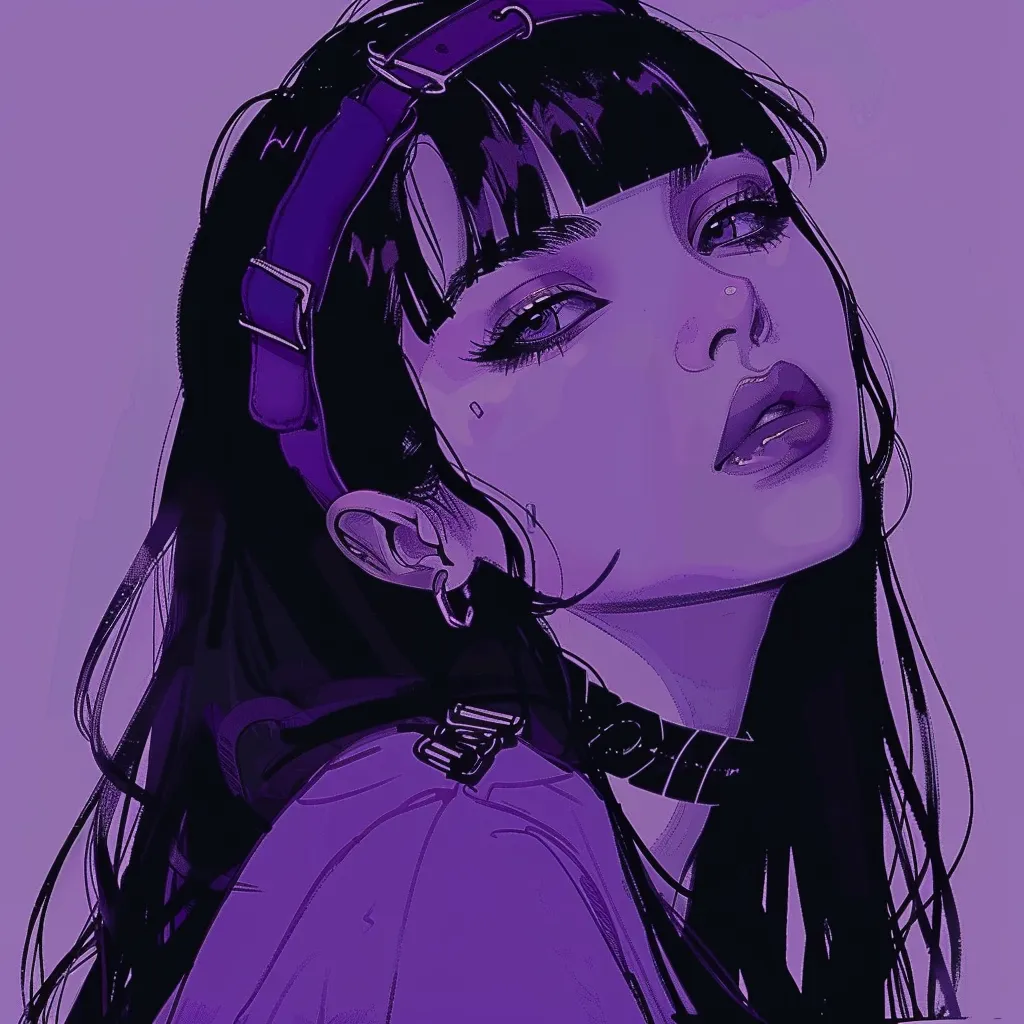 aesthetic anime pfp purple