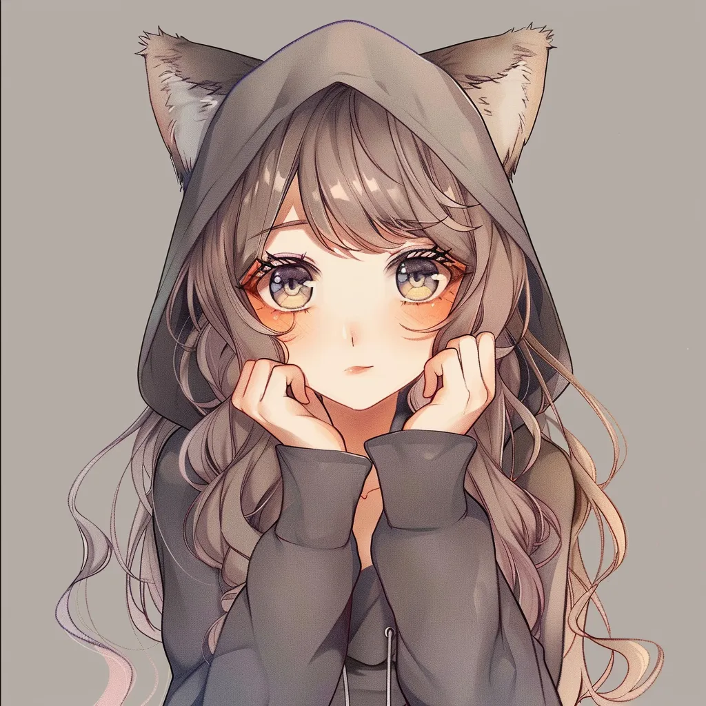 nice anime pfp fox, hoodie, unknown, wolf, miko