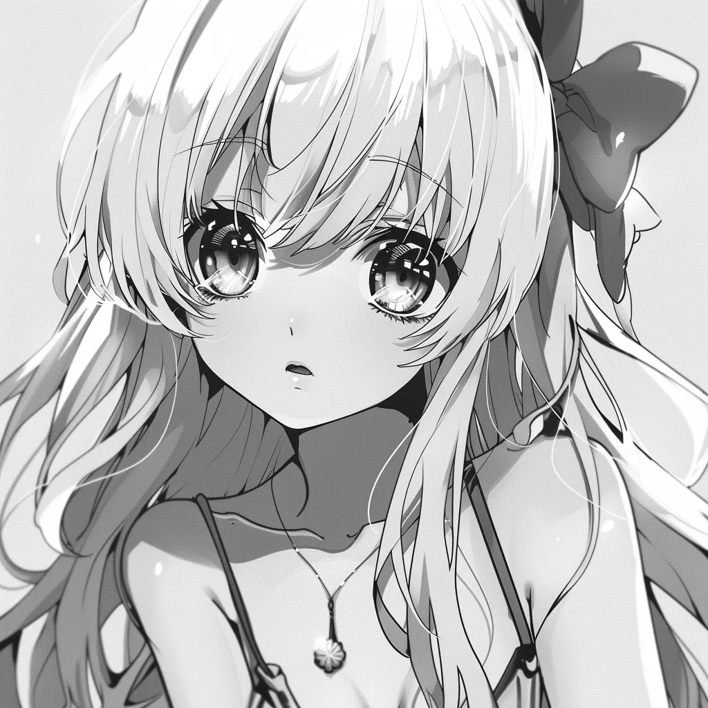 anime pfp black and white girl