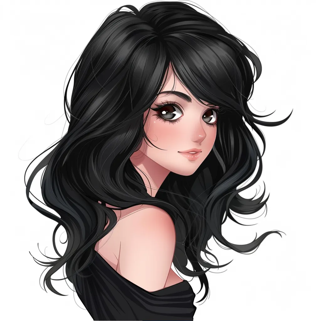 black hair pfp female