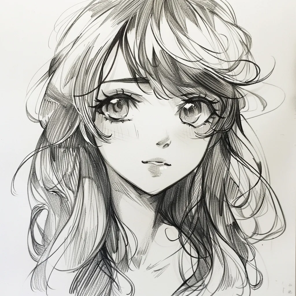 anime drawing pfp unknown, drawing, girl, draw, study