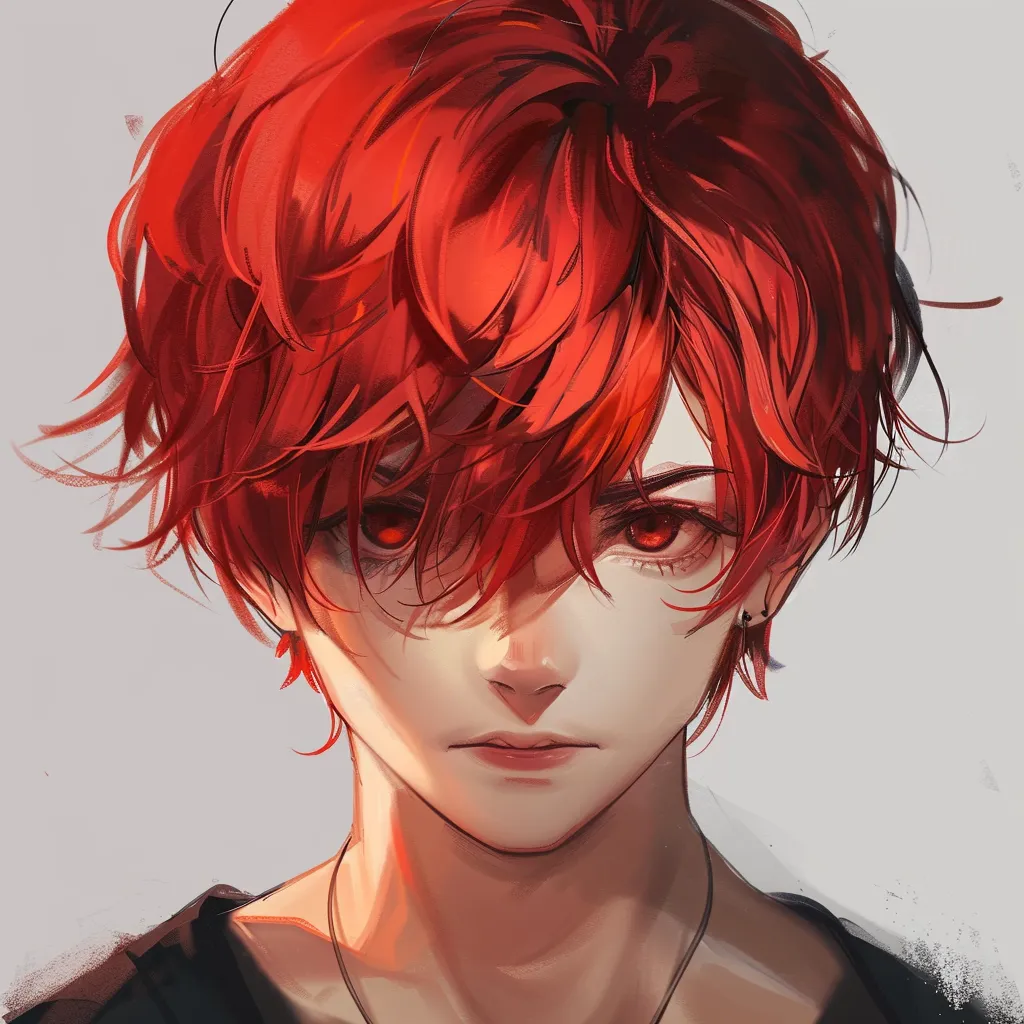 red hair anime pfp todoroki, kirishima, joker, angry, haikyuu