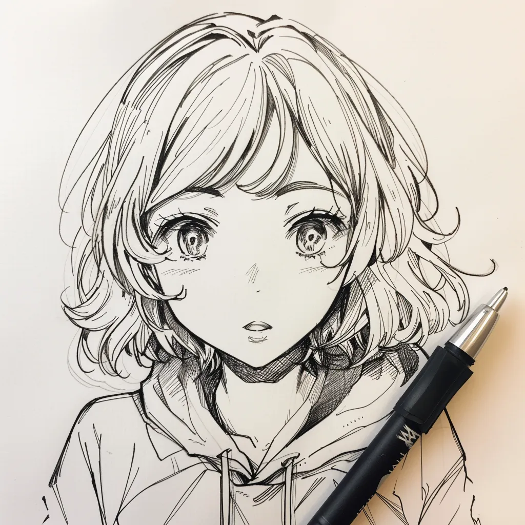 anime drawing pfp himiko, hoodie, yoimiya, drawing, draw