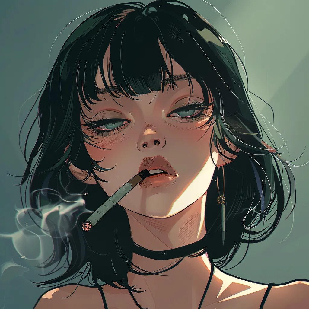 smoking anime pfp smoking, junji, lofi, vent, uta