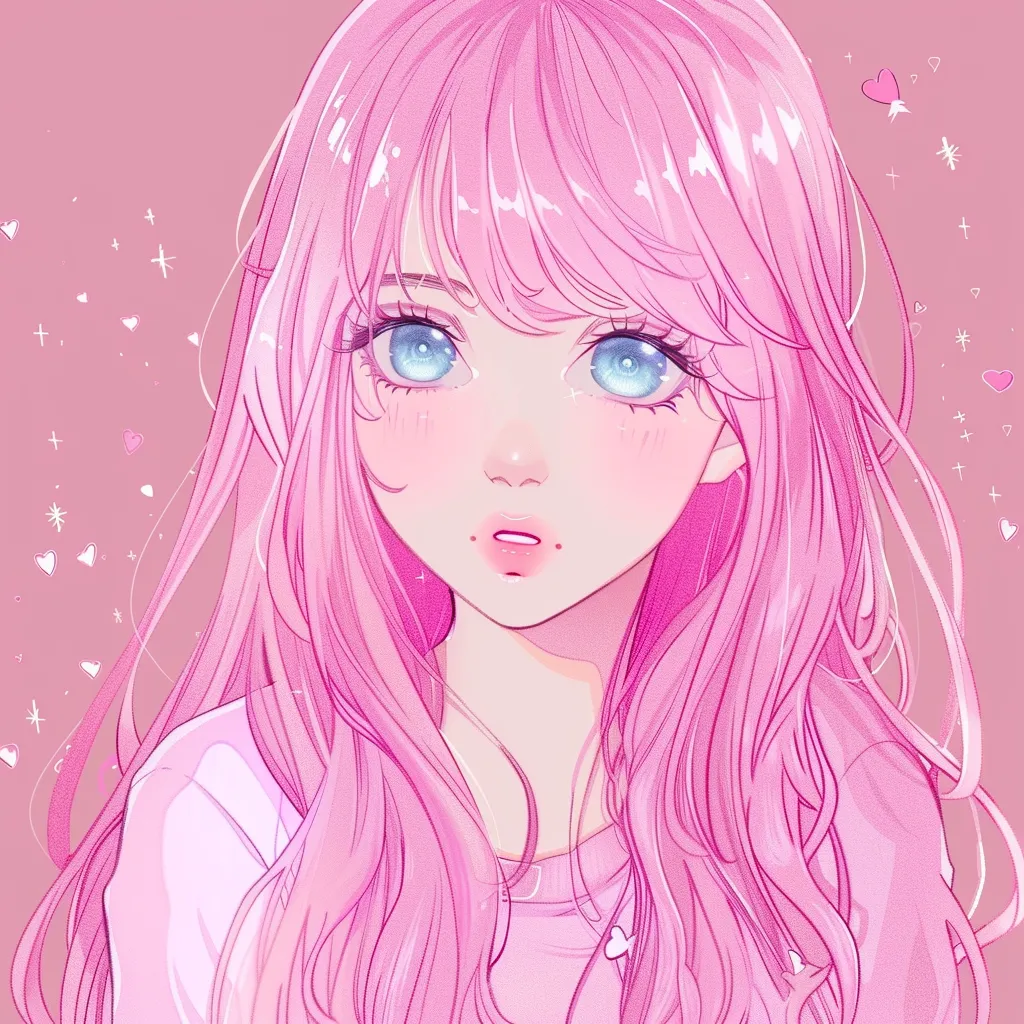 pastel pink anime pfp