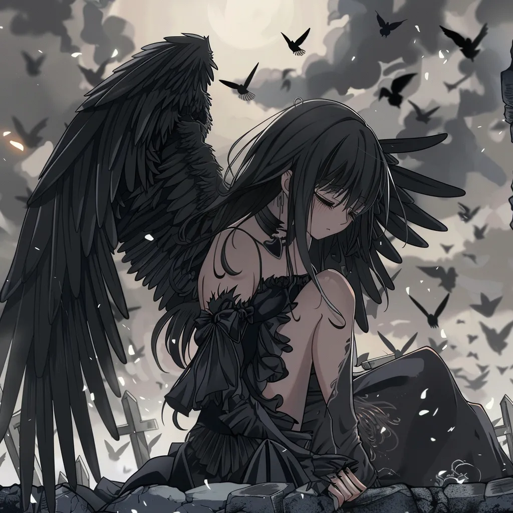 angel anime pfp albedo, lucifer, goth, uta