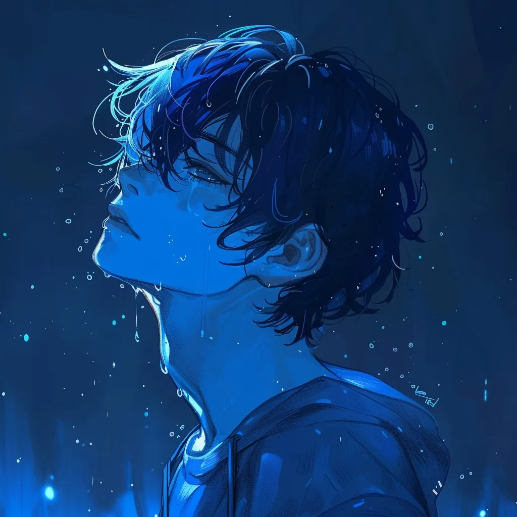blue anime pfp aesthetic boy