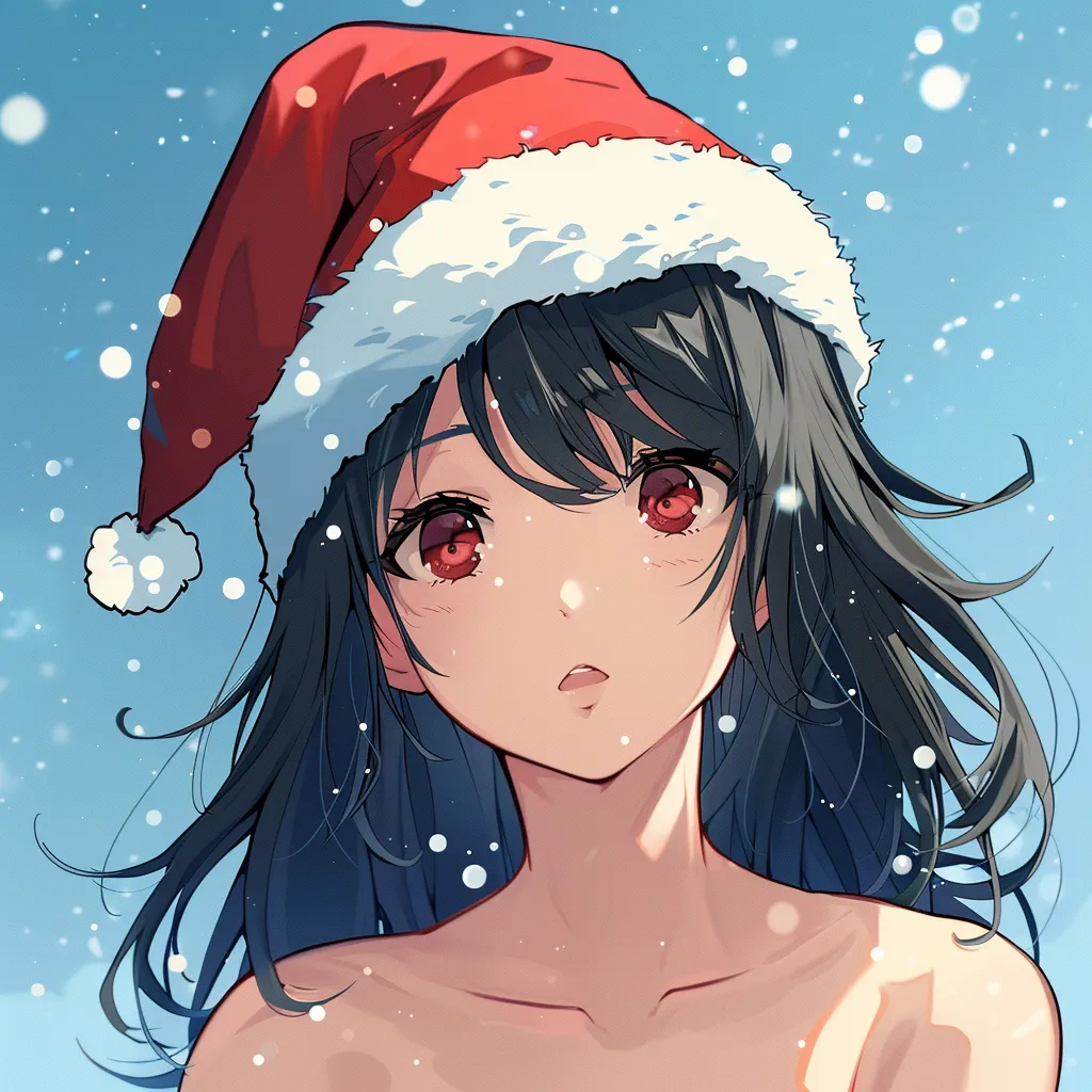 christmas hat anime pfp