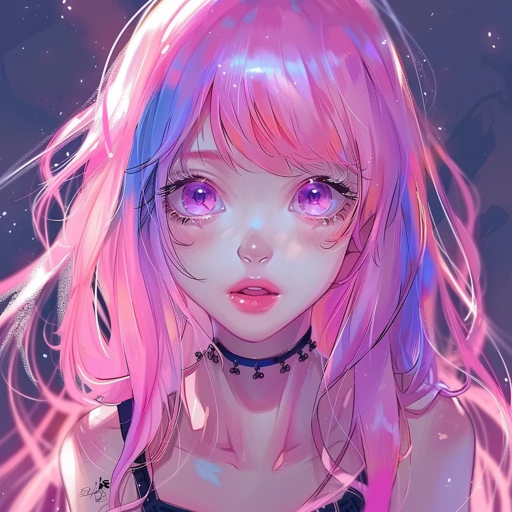 anime pfp for xbox neon, luka, violet, unknown, pink