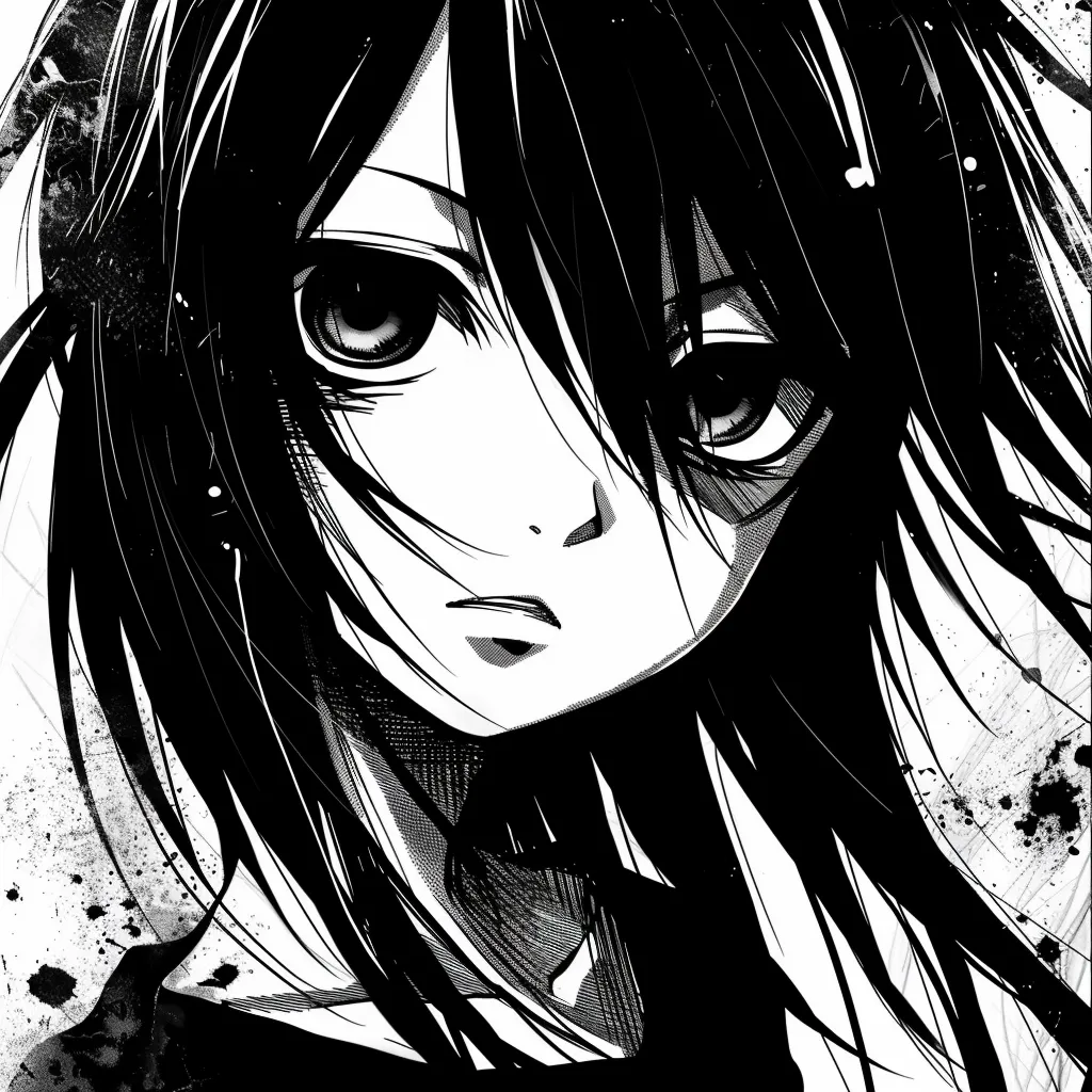 cool anime pfp black and white