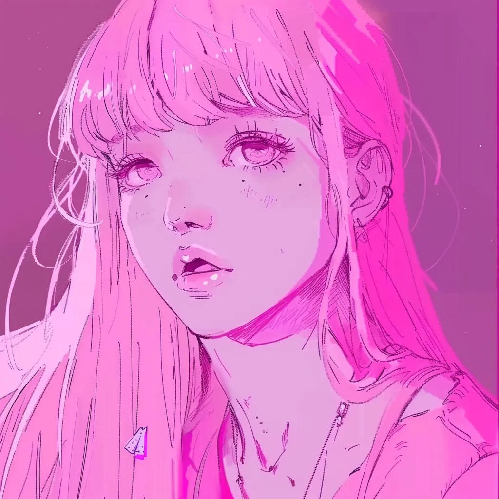 pink anime pfp 