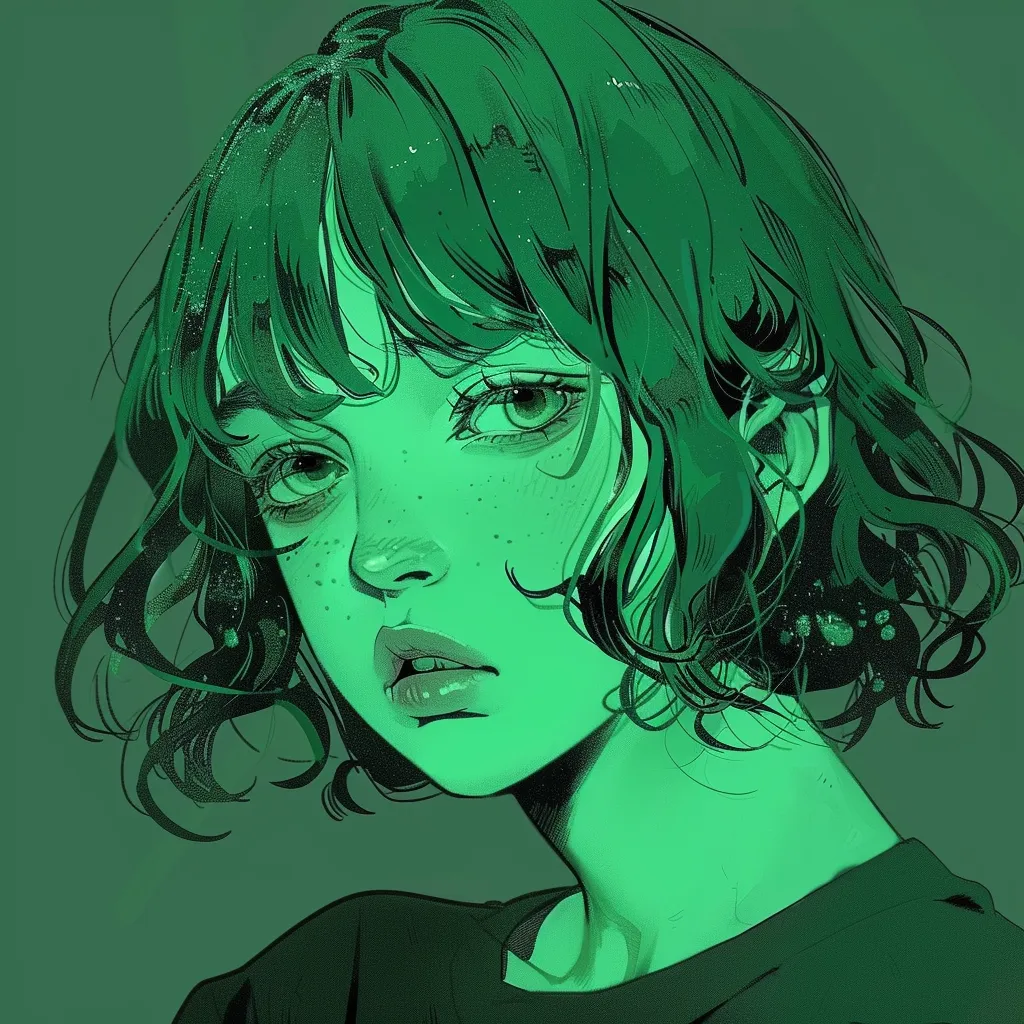 green anime pfp aesthetic