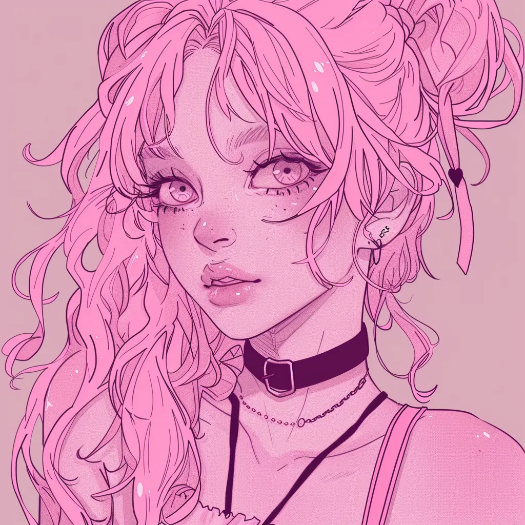 pink anime girl pfp 