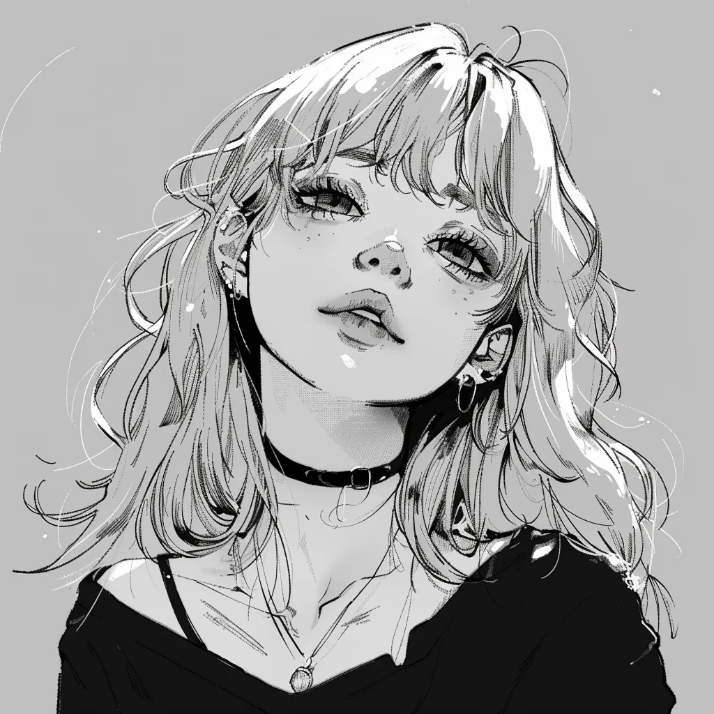 anime black and white aesthetic pfp