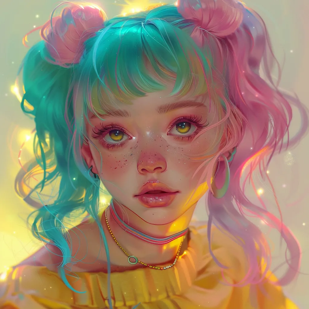 pastel anime pfp pastel, child, neon, ramona, tear