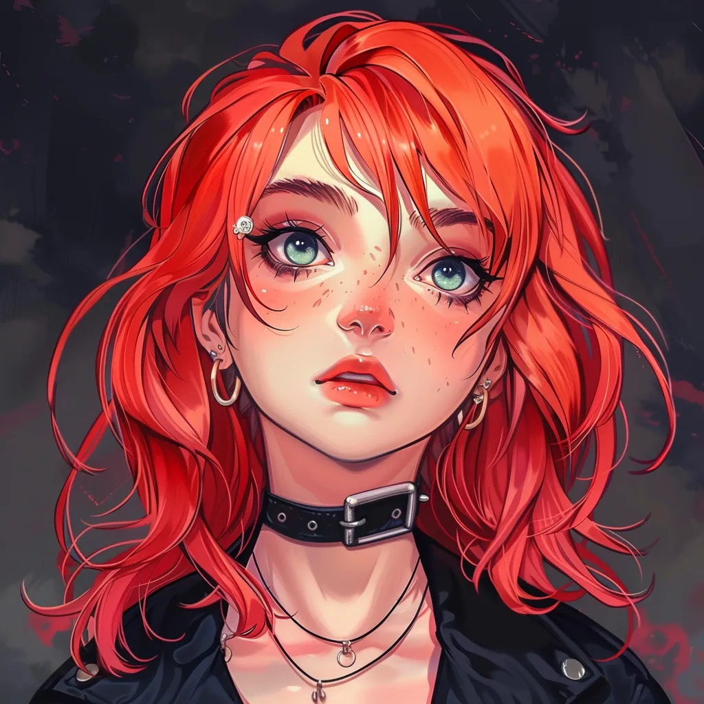 low quality anime pfp nami, ramona, harley, junji, grunge