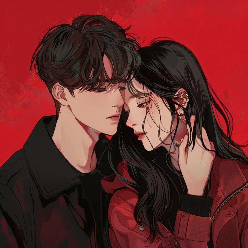 anime pfp for couples couple, ksing, qiqi, tao, red