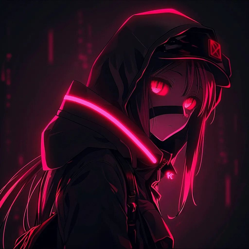 dark glowing anime pfp