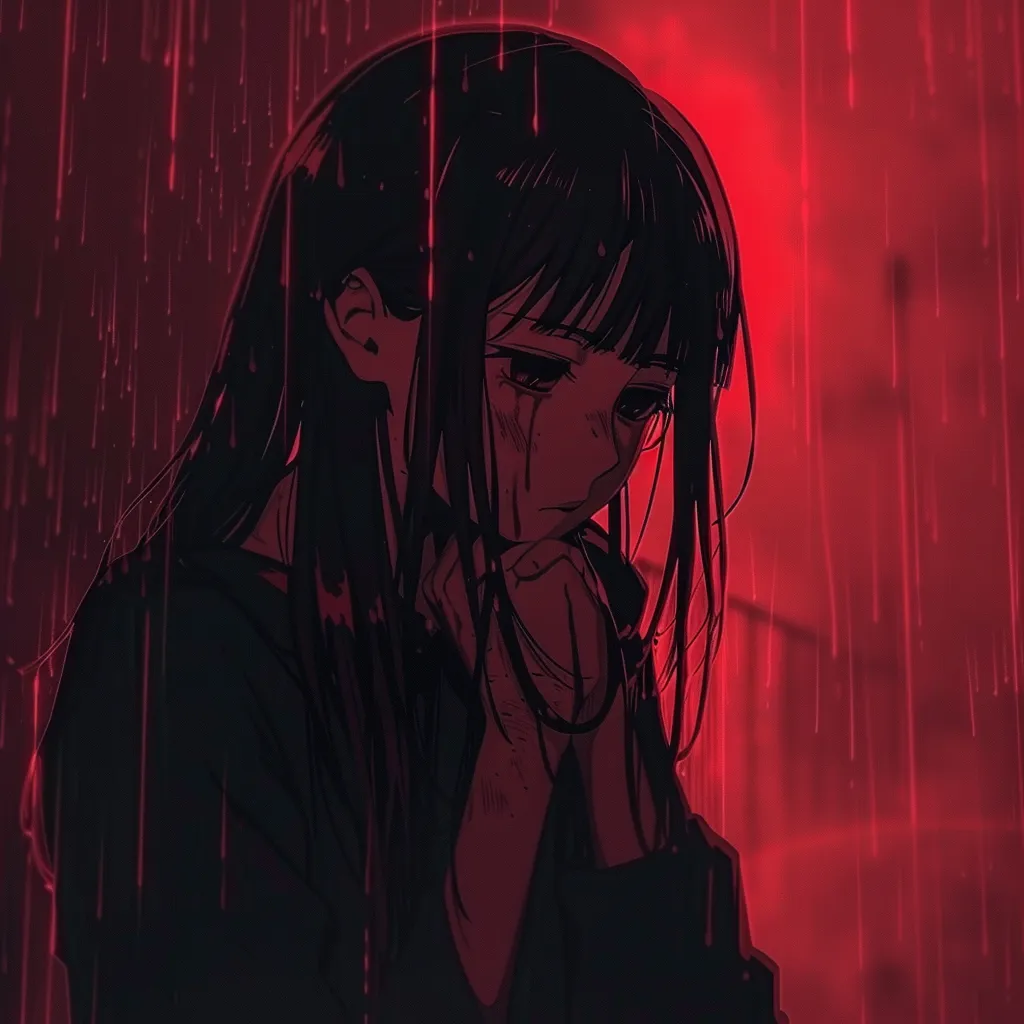 dark anime pfp sad