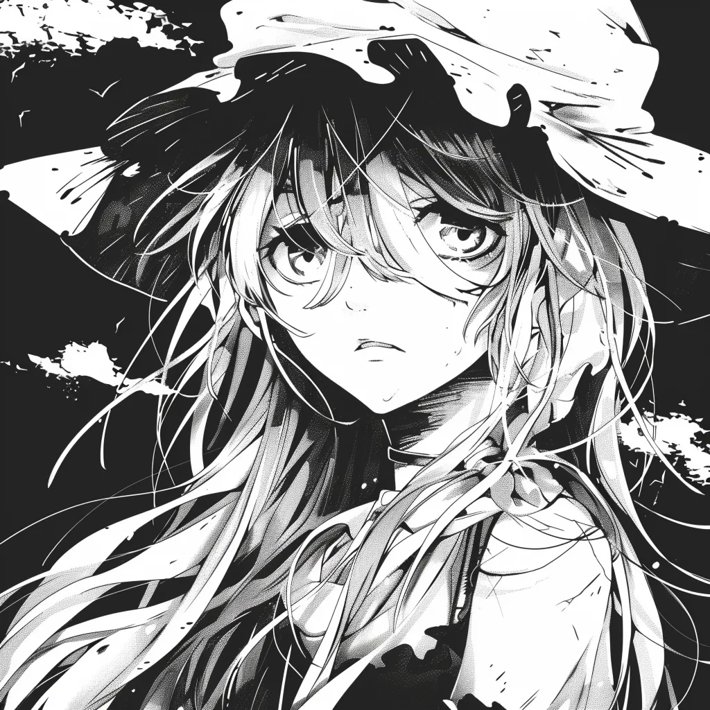 pfp anime black and white