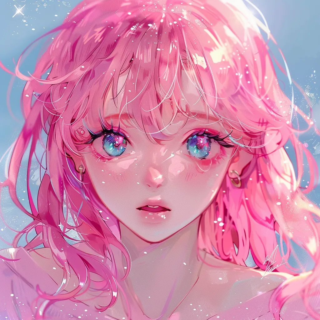 kawaii pink anime pfp pink, luka, ice, tear, madoka