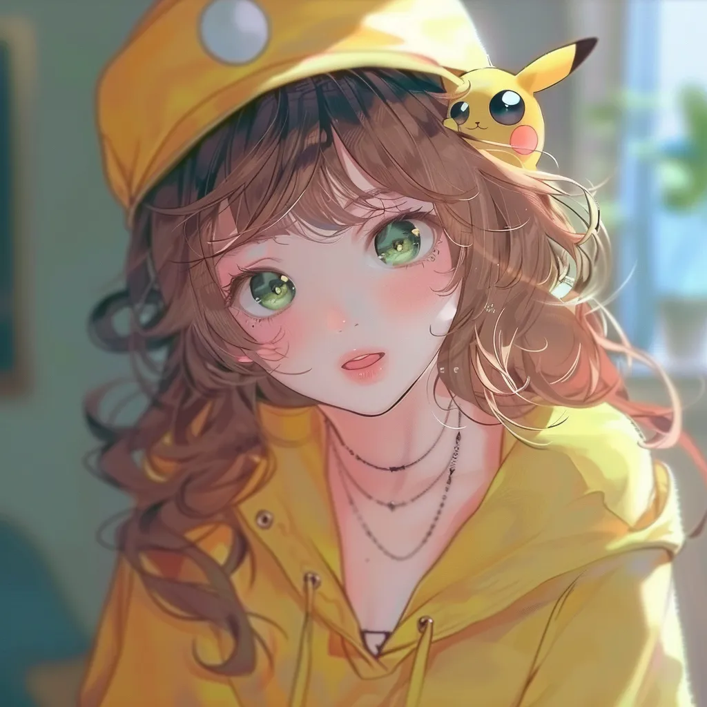 love anime pfp yellow, pikachu, pompompurin, pokemon, unknown