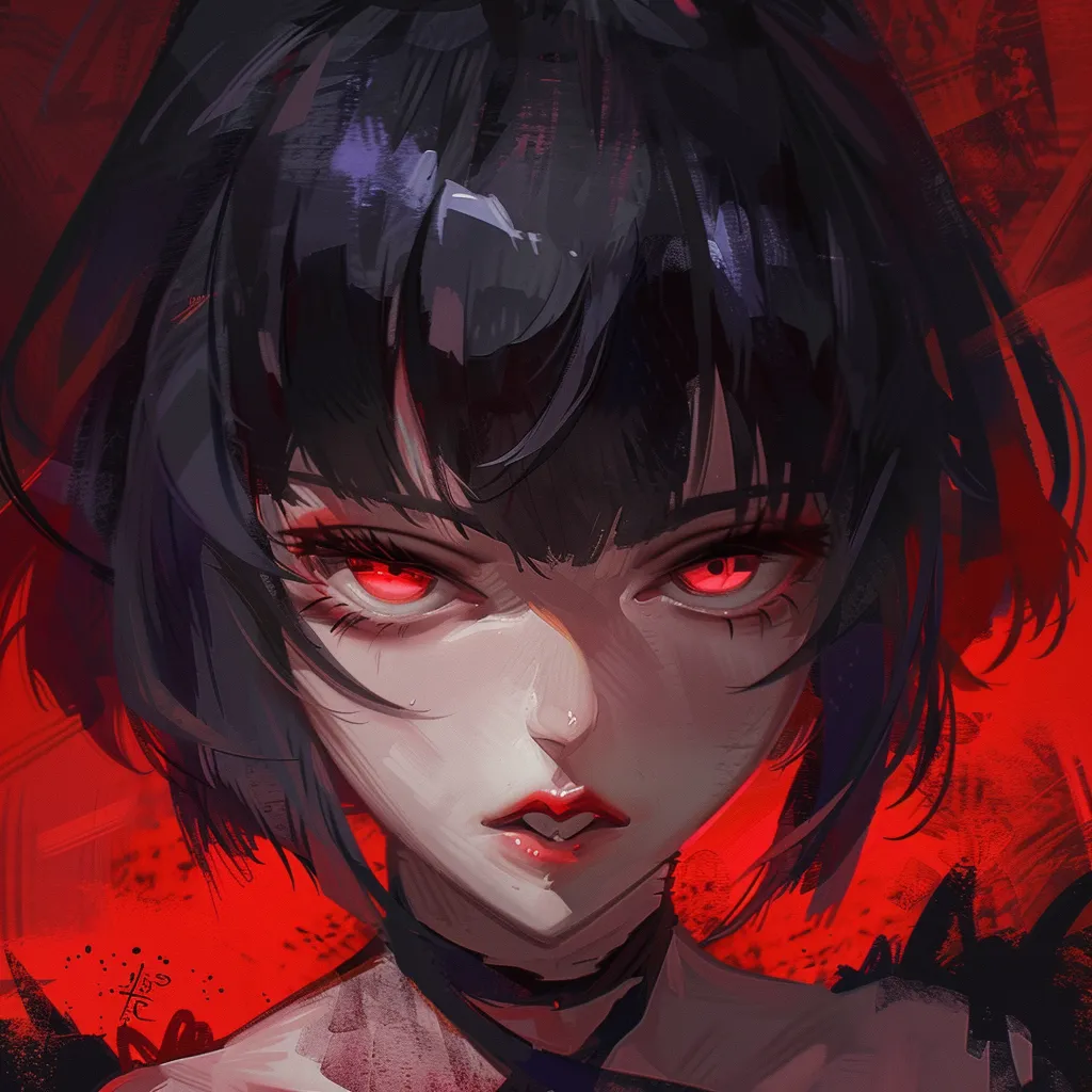 evil anime girl pfp