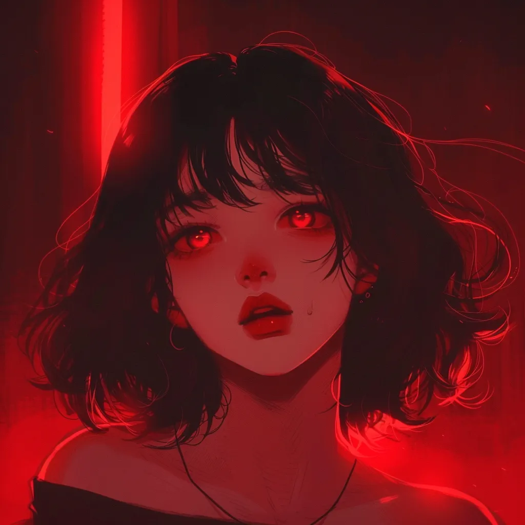 red anime pfp aesthetic