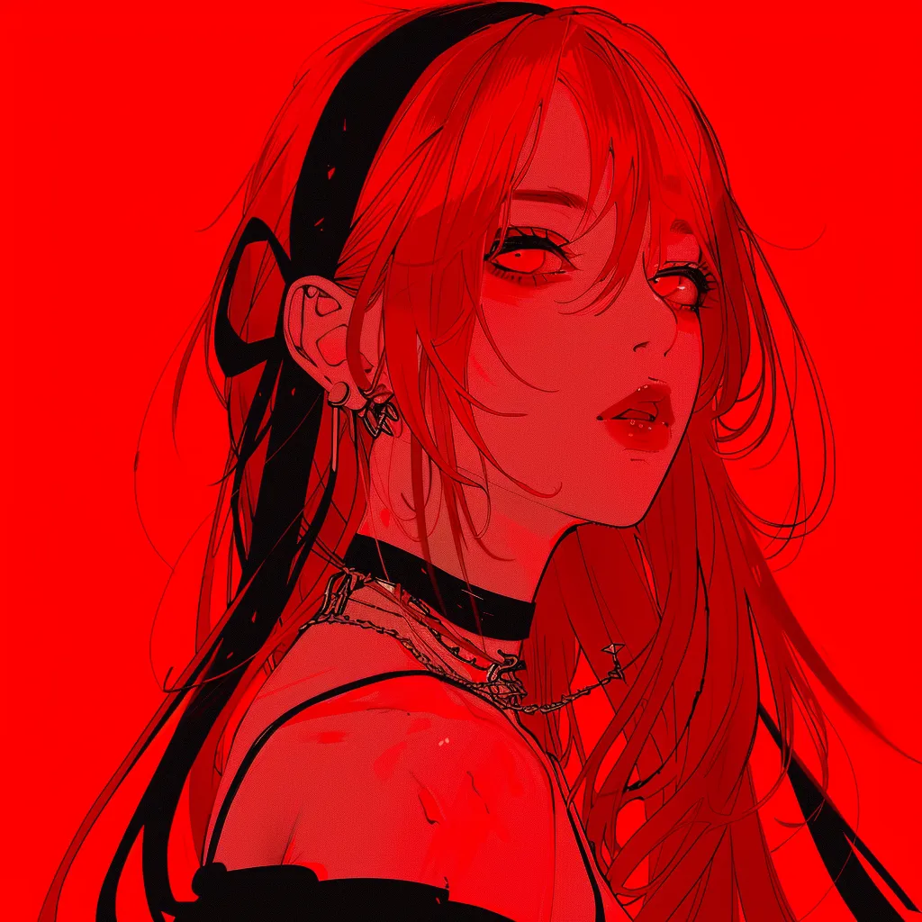 red anime pfp  red, bloody, vampire, junji, girl