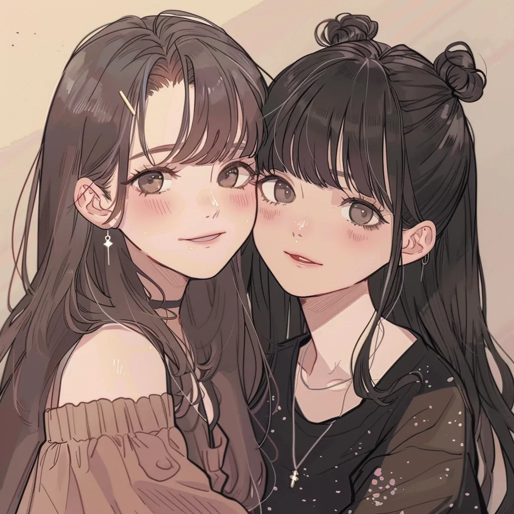 cute matching pfp for girl best friends not anime