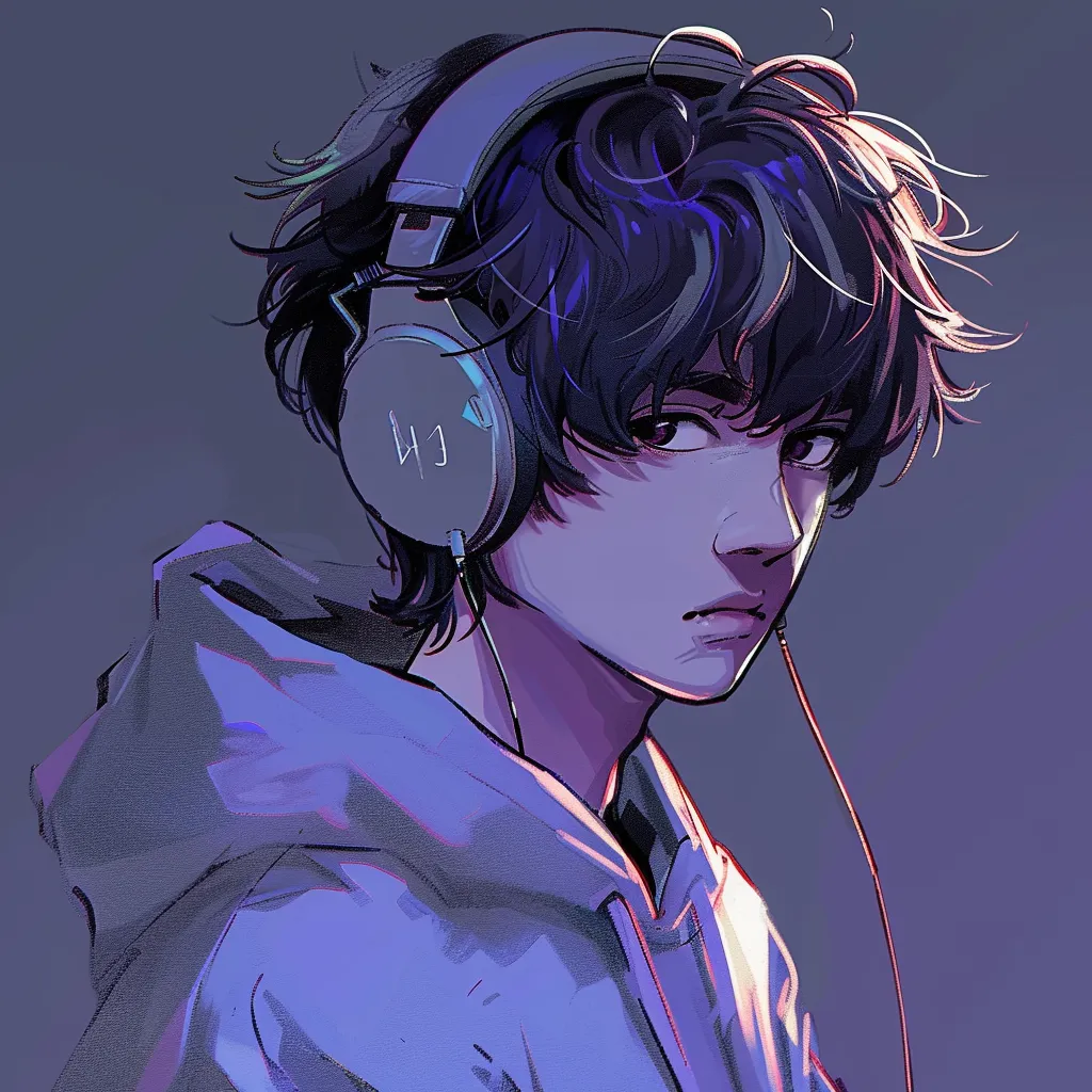 unique anime pfp headphones, lofi, study, prince, hoodie