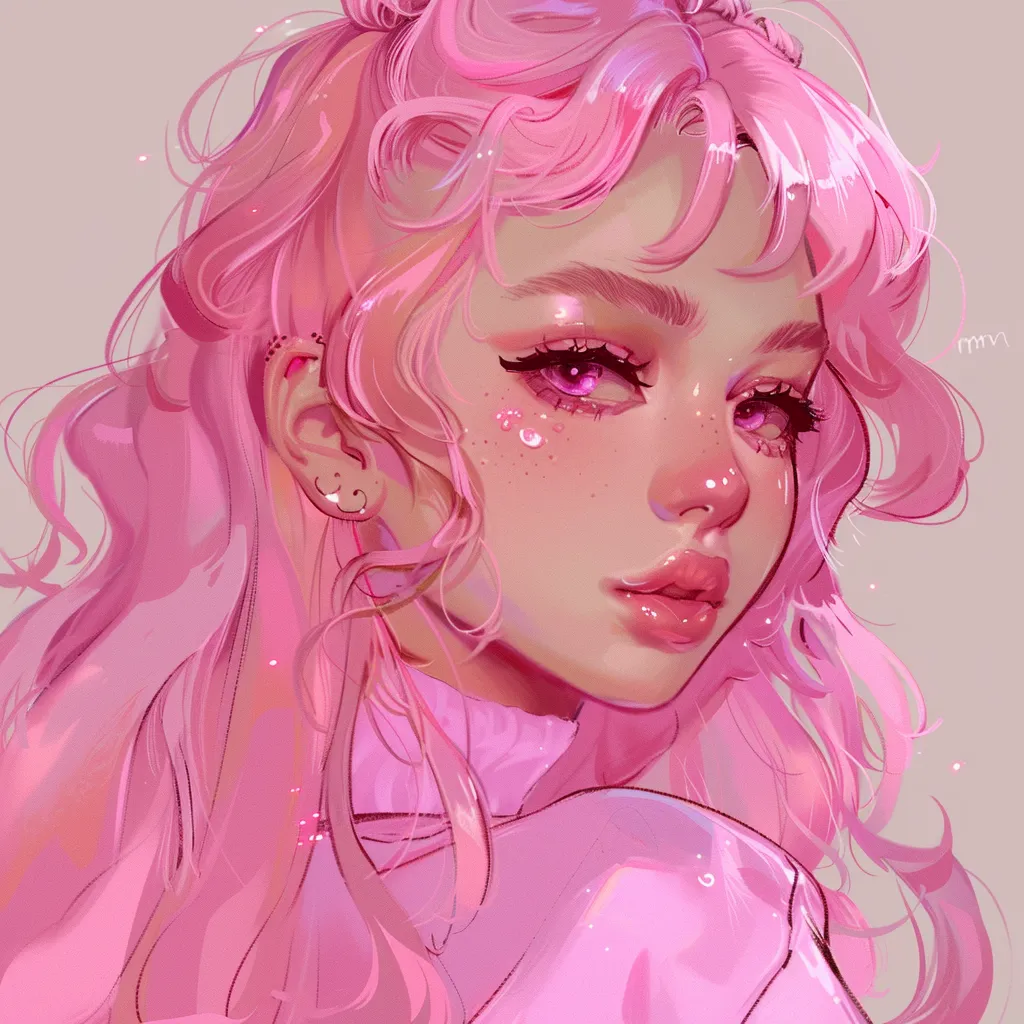 cute pink pfp girl