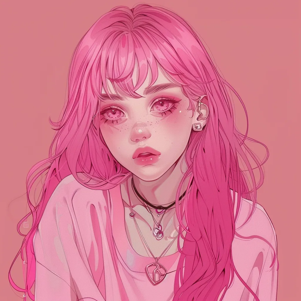 pink anime girl pfp aesthetic