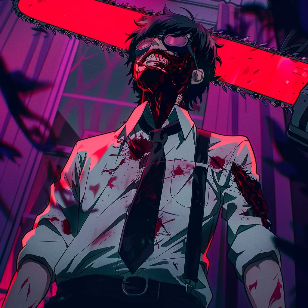 pfp chainsaw man overlord, yandere, champloo, bloody, zombie