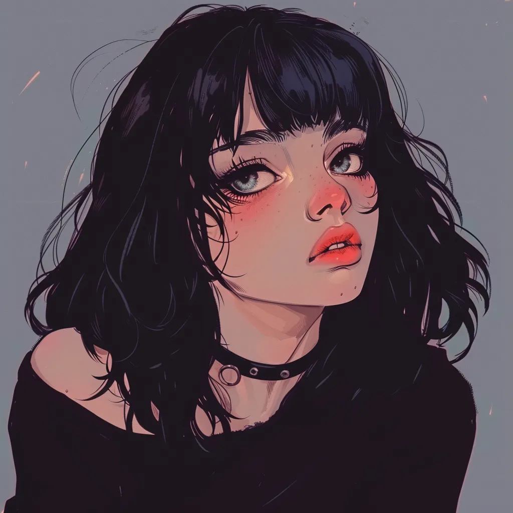 pfp aesthetic pinterest lofi, grunge, girl, goth, study