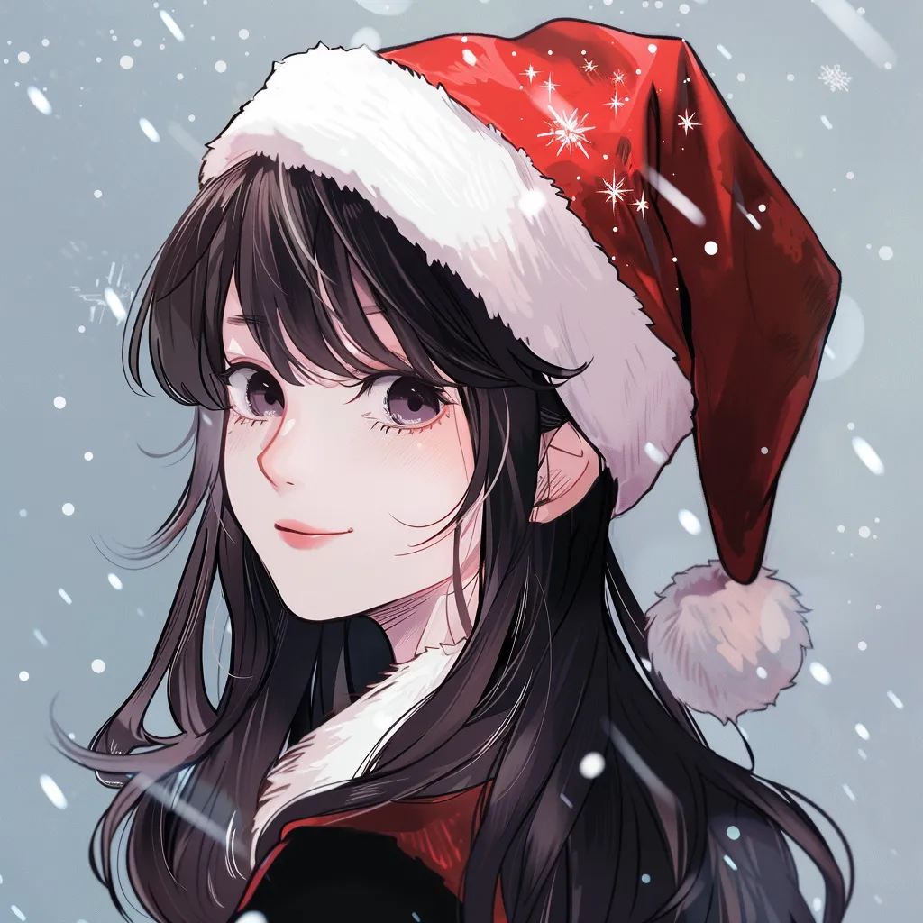 christmas hat anime pfp